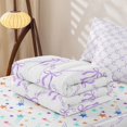 thumbnail image 5 of Homewish Cute Coquette Bowknot Zipper Twin Comforter Sets with Fitted Sheet and 2 Pillowcases,Cartoon Cute Bowtie Zipper Bedding Set For Girls Kids,White Purple,Reversible,4-Piece, 5 of 7