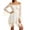 White, variant on Lmueinov Womens Halloween Dresses Lightweight Off Shoulder Lace Up Corset Waist Flare Long Sleeve Dress for Womens Trendy Asymmetrical Hem Short Dress