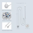 thumbnail image 3 of Moissanite Pendant for Women, 2 CT Round D Color VVS1 Clarity Moissanite Station Necklace 925 Sterling Silver Necklaces Christmas Anniversary Birthday Mothers Day Jewelry Gifts for Her, 3 of 7