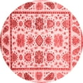 thumbnail image 1 of Ahgly Company Indoor Round Abstract Red Modern Area Rugs, 4' Round, 1 of 4
