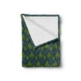 thumbnail image 2 of Wave Soft Flannel Fleece Blanket, Abstract Chevron Zigzag Inspired Geometric Motif Depiction in Vibrant Colors, Cozy Plush for Indoor and Outdoor Use, 60" x 80", Indigo Apple Green, by Ambesonne, 2 of 5
