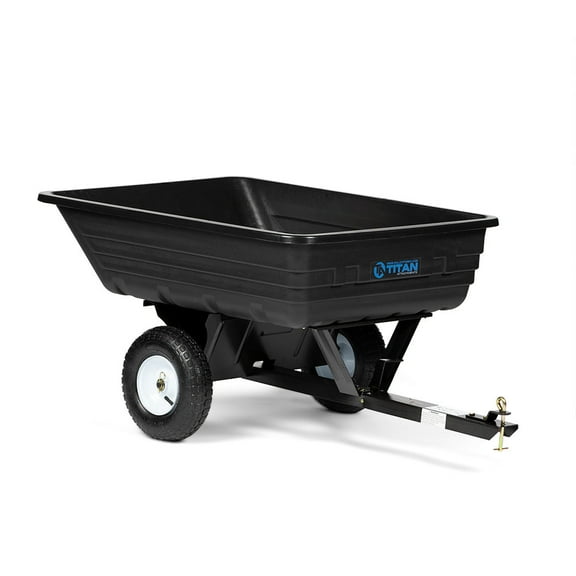 Titan Attachments 400 LB (10 Cu. Ft.) Economy Dump Cart, Tow-Behind Poly Cart