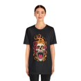 thumbnail image 3 of Skull in flames, t-shirt, skeleton, funny, artfulBinary, 3 of 4