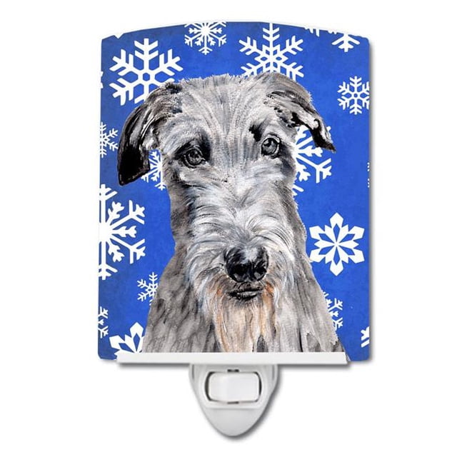 Carolines Treasures SC9778CNL Scottish Deerhound Winter Snowflakes Ceramic Night Light