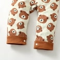 thumbnail image 7 of 9 Months Baby Boys Romper 12 Months Boys One-piece Bodysuit Bear Print Infant Boys Long Sleeve Bodysuit Brown, 7 of 7