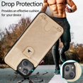 thumbnail image 5 of Crossbody Wallet Case for Apple iPhone 15,Decase Premium PU Leather Back Flip Wallet Cover With Detachable Lanyard Strap Shockproof Phone Shell,for Apple iPhone 15 - Gold, 5 of 8