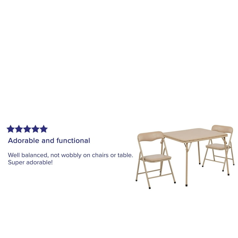 Free Shipping Flash Furniture Mindy Kids 5 Piece Folding Square Activity Table and Chairs Set Tan Walmart