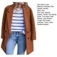 thumbnail image 7 of Women Winter Overcoat Double-breasted Turn-down Collar Long Sleeves Buttons Cardigan Plus Size Mid Length Outdoor Woolen Coat, 7 of 7