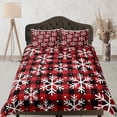 thumbnail image 1 of A cuadros rojos de Navidad Edredón Set Colcha, Dormitorio Ropa de cama con funda de almohada, 1 of 4