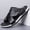 black, variant on Men's Brown Croc-Embossed Toe-Loop Casual Slide Sandals with Sporty Sole