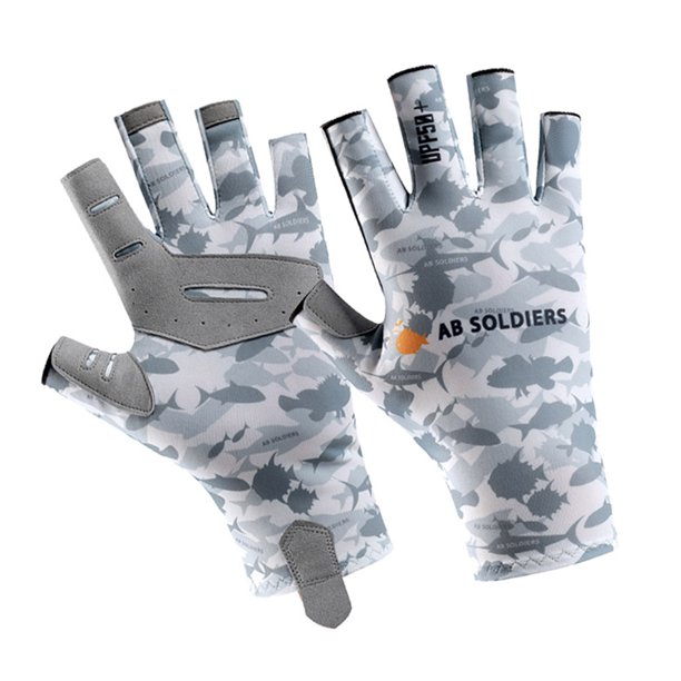 Guantes grises Guantes de pesca Verano Protección solar fina Guantes de secado rápido Guantes antideslizantes transpirables MFZFUKR BST3042158-1