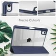 thumbnail image 4 of Dteck Case for iPad Mini 6 2021 8.3 inch With Pencil Holder Hard PC Shockproof Tri-fold Hybrid Slim Clear Transparent Back Shell for iPad Mini 6th Gen 8.3 Inch - Darkblue, 4 of 7