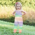 thumbnail image 4 of ITSAME Jumpsuit for Toddler Girls, Gradient Print Spaghetti Strap Lightweight Summer Casual Fashion Romper Multicolor 3T, 4 of 6