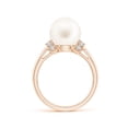 thumbnail image 2 of Angara Freshwater Cultured Pearl Collar Ring with Diamonds in 14K Rose Gold for Women | June Birthstone Jewelry for Her, 2 of 8
