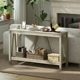 thumbnail image 3 of Resenkos Console Table, Farmhouse Entryway Table with Storage Slatted Shelf, Rustic Sofa Table with Anti-Tipper, Easy Assembly Required, Gray, 3 of 8