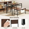 thumbnail image 6 of Demi Bonn 4-Piece Dining Table Set with Bench and 2 Chairs, 43"dustrial Kitchen Table with Metal Frame and Storage Rack, Perfect for Small Space, Walnut, 6 of 12