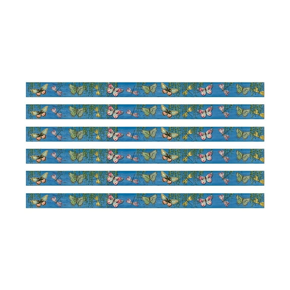 Eureka Curiosity Garden Butterfly Deco Trim, 37 Feet Per Pack, 6 Packs