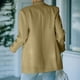 thumbnail image 4 of ICHUANYI ClearanceWomens Ladies Solid Turn Down Collar Jacket Long Sleeve Coat Outerwear Blazer(Khaki, S) ICHUANYI WER20232080503100, 4 of 9
