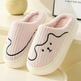thumbnail image 5 of Xfvqtps Mens and Womens Couple Furry Slippers Plush Lining Cute Line Memory Foam Thick Bottom Soft Sole Comfortable Non-Slip Warm Winter Home Slippers Pink, 5 of 7