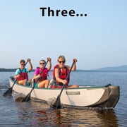 Sea Eagle TC16 Inflatable 16’ High Pressure Drop Stitch Travel Canoe-Wood Web Seats, Pump, Bag & Optional Paddles for Lakes, Rivers & Bays-Easy to Transport, Pack & Stow- 3 Person Electric Pump