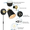 thumbnail image 2 of Plug in Wall Sconce, Dimmable Wall Sconce Adjustable Wall Lights with Plug in Cord and Dimmer On/Off Rotary Switch, Wall Mounted Light for Bedside Bedroom Doorway(One Bulb Included), 2 of 14