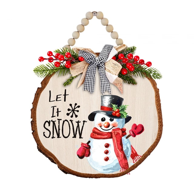 Letrero colgante de madera navideño, letrero decorativo para puerta con cuerda, letrero colgante para puerta de bienvenida para decoración de ventana Estilo A