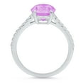 thumbnail image 2 of 2.21 ct Oval Cut Simulated Alexandrite Solitaire with Simulated Diamond Accents 14K White Gold Womens Engagement Ring, 2 of 4