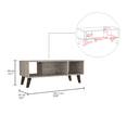 thumbnail image 3 of DeeHome Cincinatti Z Coffee Table, Two Open Shelves, Four Legs -Light Gray, 3 of 5