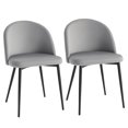 thumbnail image 1 of HOMCOM Dining Chairs Set of 2, Mid-Back Velvet-touch Upholstery Side Chair, 1 of 10