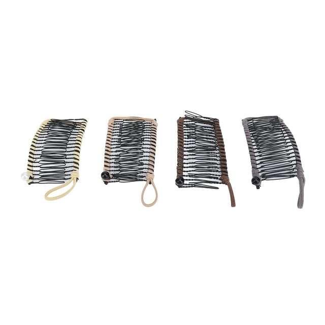 Pinzas Para El Cabello Peine Remachador, Peine Remachador 4 Piezas 20 Dientes Accesorio Para El Cabello Sin Arrugas Vintage Para Cola De Caballo Ondulada Gruesa Y Rizada