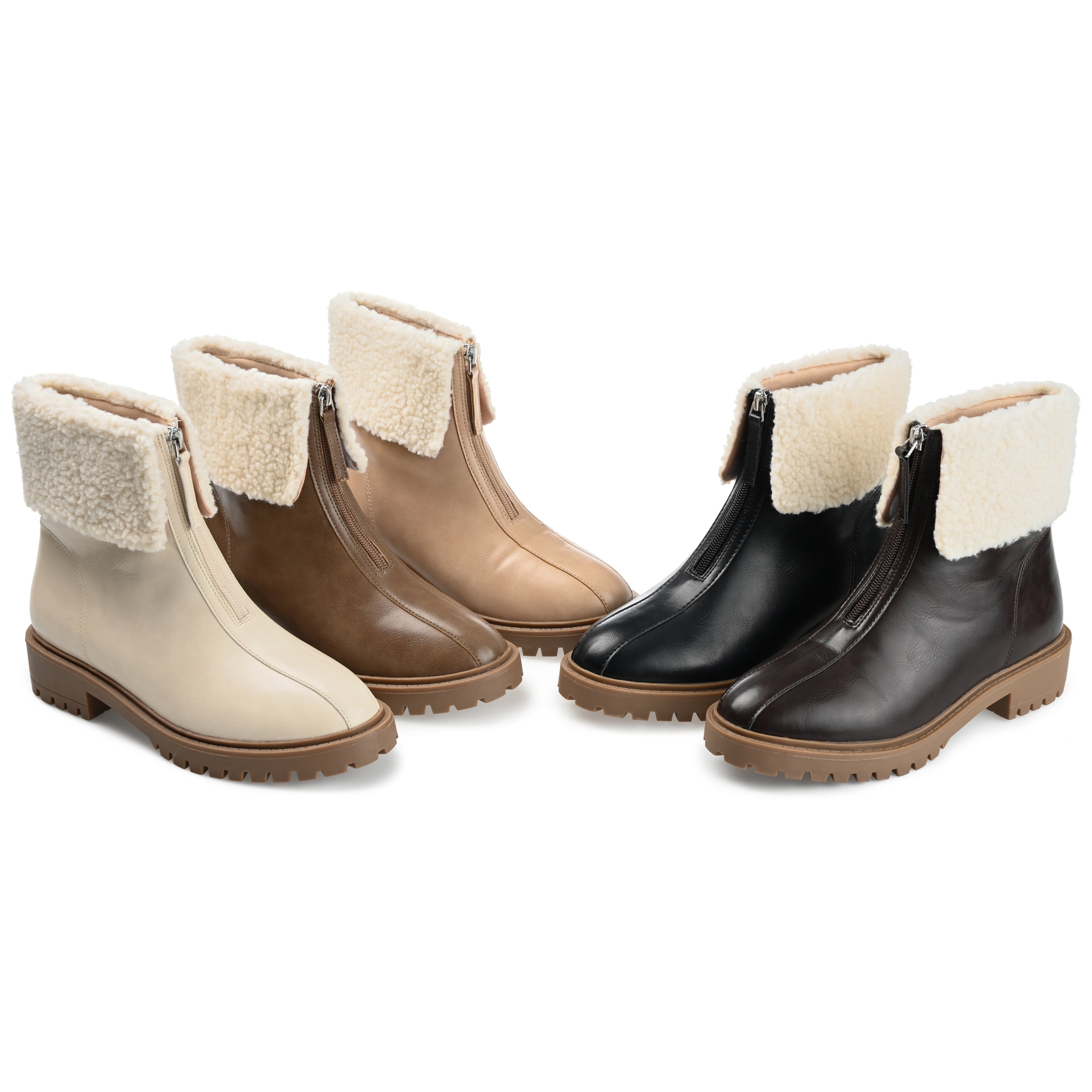Journee Womens Fynn Almond Toe Block Heel Ankle Booties