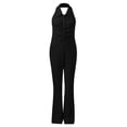 thumbnail image 4 of Combinaison Longue à Fermeture Éclair Unie pour Femme, Dos Nu, Col Rabattu, Sans Bretelles, Tenue de Rue, Combinaisons une-Pièce, 4 of 5