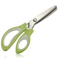 thumbnail image 4 of 2 Pack Pinking Shears for Fabric Cutting, Sewing Scissors for Fabric Comfort Grip Crafts Professional Sewing Zig-Zag Cut Scissors Cut Tool Dressmaking, Green, 4 of 7