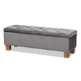 thumbnail image 1 of Baxton Studio Hannah Grey Velvet Upholstered Storage Ottoman Bench, 1 of 11