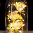 thumbnail image 4 of s de rosas de Navidad para mujeres Rosa Flores artificiales Luces LED para Navidad, Día de San Valentín, Día Los 21x115x9cm BLESIY  cúpula de globo rosa, 4 of 7