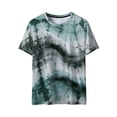 thumbnail image 4 of Odbmxy Short Sleeve Tee Shirts for Women Tie-Dye Summer Womans Tops Pullover Casual Blue Regular Athletic Workout Tops, 4 of 9