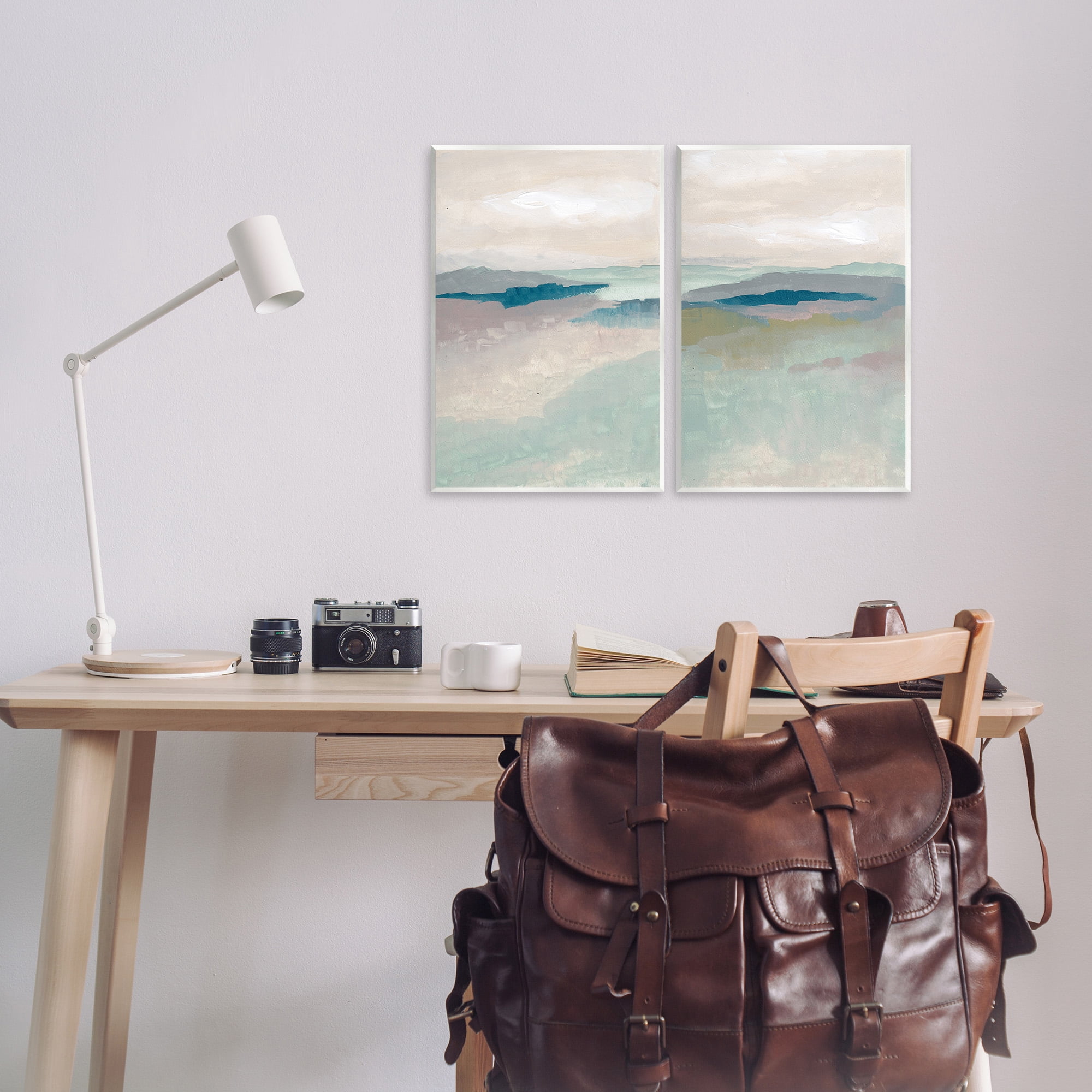 Stupell Industries Soft Abstract Terrain Landscape Painting Unframed Art Print Wall Art, 13 x 19, Set of 2