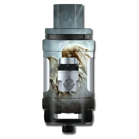 Skins Decals For Smok Tfv12 Cloud King Tank Vape Mod / Skull Barbed Wire White (Best Vape Wire For Flavor)