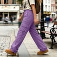 thumbnail image 3 of Lmueinov Women's 90s Retro Parachute Cargo Pants Elastic Waist D string Multi Pockets Baggy Wide Leg Streetwear Casual Hiking Jogger Pants, S-XXL, 3 of 7