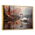 thumbnail image 2 of Designart "Mist-Enshrouded Swan" Animals Swans Floater Framed Canvas Art Print, 2 of 5