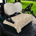 thumbnail image 2 of Golf Cart Seat Covers for 2 Seater, Beige Floral Soft Microfiber Cart Seat Towel Blanket, Vintage Spring Botanical Flowers Absorbent Breathable Non Slip Bench Seats Protector for Golf Course 51"x31", 2 of 9