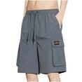 thumbnail image 2 of Men's Beach Shorts Swim Suits for Men Men's Casual Daily Outdoor Beach Lightweight And Breathable Work Shorts Ndbuld Todays Deals Dark Gray 3XL, 2 of 6
