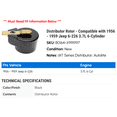 thumbnail image 2 of Distributor Rotor - Compatible with 1956 - 1959 Jeep 6-226 3.7L 6-Cylinder 1957 1958, 2 of 2