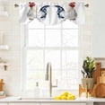 thumbnail image 4 of Tie Up Valances for Windows, White Rooster Adjustable Valance Curtains Window Treatment for Living Room/Bedroom Windows, Vintage Pastoral Animals Rod Pocket Kitchen Curtains & Drapes 60x18 Inch, 4 of 9