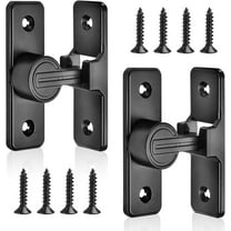 2 Set 90 Degree Barn Door Latch, Heavy Duty Sliding Door Latch, Matte Black Gate Latches Security Slide Locks for Outdoor, Farm, Garden, Bathroom,