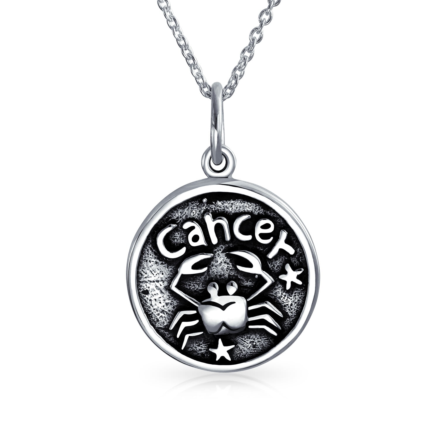 Cancer Zodiac Round Medallion Pendant 