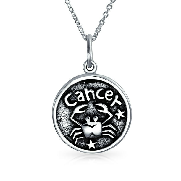 Jewelry Cancer Zodiac Sign Medallion Pendant Silver Necklace 16in Walmart Com Walmart Com
