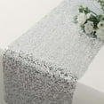 thumbnail image 5 of Efavormart Metallic Silver Sequin Mesh Polyester Table Runner - 11"x108", 5 of 6