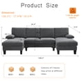 thumbnail image 2 of Anviora Home Sectional Sofa for Living Room, U-Shaped Sofa Couch with Chenille Fabric, 4 Seat Sofa with Double Chaise for Apartment, 2 of 8
