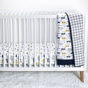 Little Star Organic Pure Organic Cotton Crib Bedding Set, 3 Pc, Vroom Room